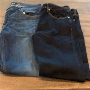 2 pair, the straight jeans in good shape